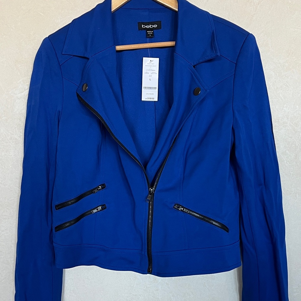 BEBE BLUE MARLIE MOTO JACKET - NEW WITH TAG